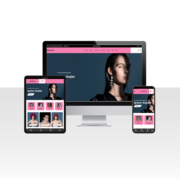 E-Ticaret Takı ve Aksesuar Satışı Web Sitesi Paketi - Jewelry