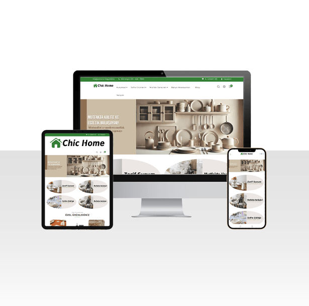 E-Ticaret Mutfak Ürünleri Satışı Web Sitesi Paketi - Chic