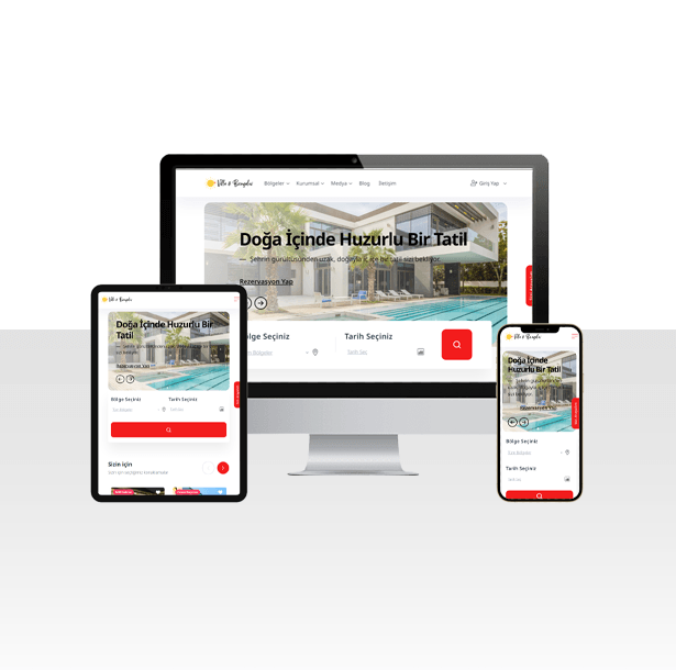 Villa ve Bungalov Kiralama Web Sitesi Paketi - Lüks
